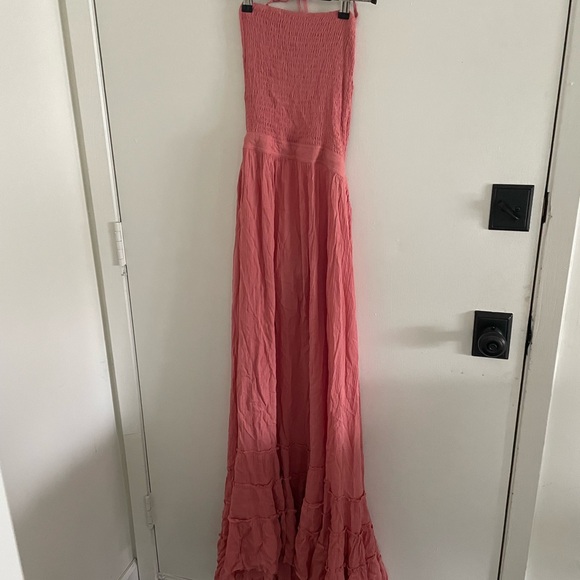 Coral Halter Maxi Dress - Picture 1 of 6